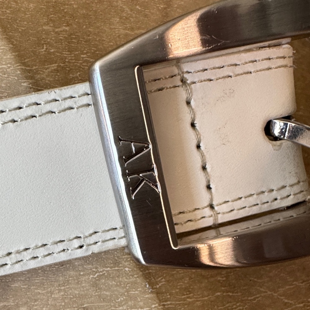 Anne Klein White Belt with Silver Buckle - Picture 3 of 7